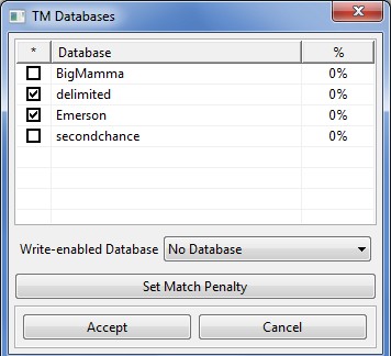 Reference TM Databases dialog